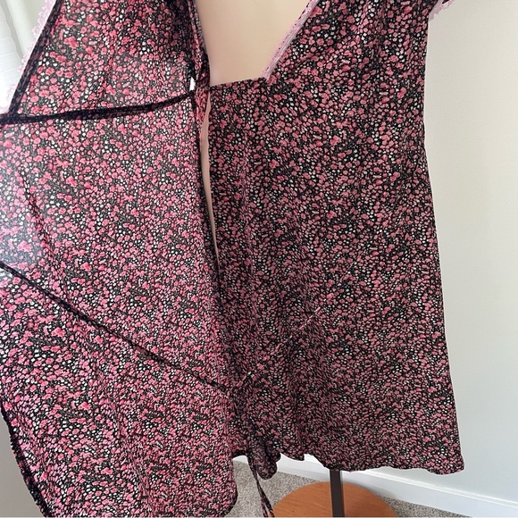 Missguided Plus Floral Wrap Dress Long Midi Length Waist Tie Lace Size 14 - Picture 7 of 8